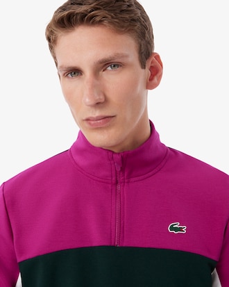 Sportliches Sweatshirt mit Quarter Zip und Colorblock-Design