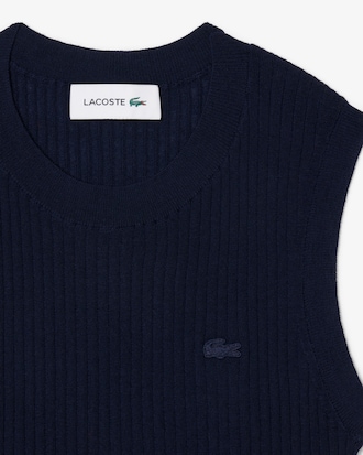 &Auml;rmelloser Pullover aus Merinowolle mit 3D-Strick