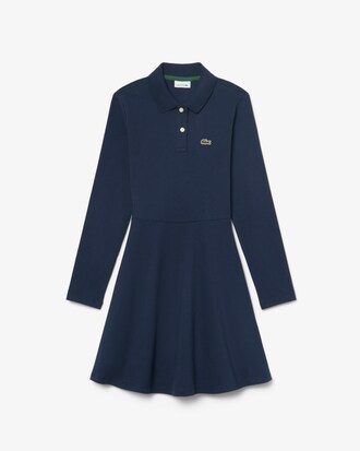 Kleid aus Stretch-Piqu&eacute; mit langen &Auml;rmeln