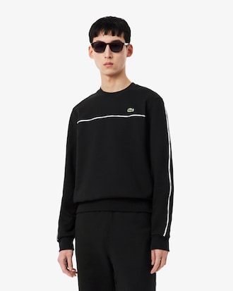 Fleece-Sweatshirt mit Logo-Einfassung