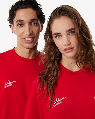 T-Shirt aus Jersey mit Grafik-Print Lacoste x Alpine