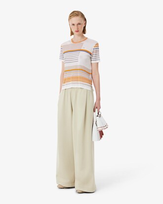 Gestreiftes T-Shirt Runway aus Satin-Jersey