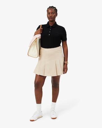 Slim Fit Damen LACOSTE Poloshirt aus Stretch-Baumwoll-Piqu&eacute;