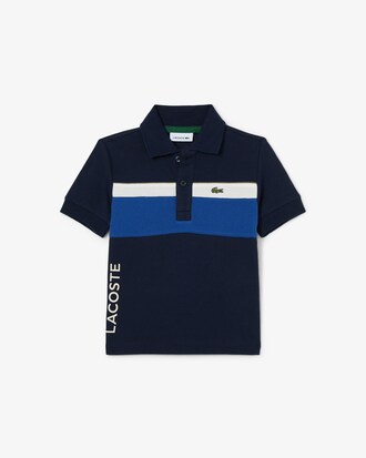 Polohemd aus Piqué mit Colorblock-Design