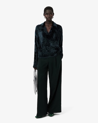 Pullover Runway aus Samt mit Polokragen