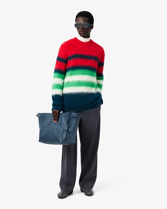 Runway Streifen-Piqu&eacute;-Pullover aus aufgerautem Alpakawollgemisch