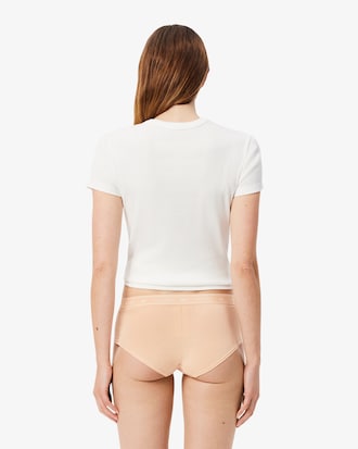 Stretch-Shorty aus Baumwolle mit Logo