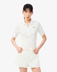 Slim Fit-Polohemd L.12.D aus Pointelle-Spitze