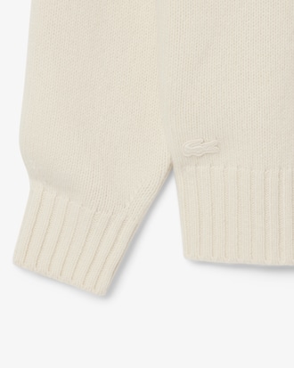 Karierter Pullover aus Tuchwolle mit Intarsienmuster