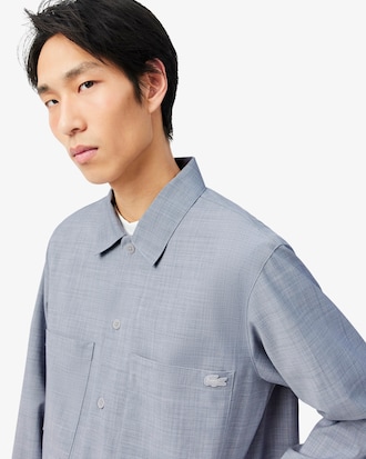 Oversized-Overshirt aus Wollgemisch