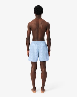 Halblange Badehose mit Monogramm-Druck