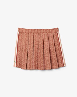 Faltenrock aus Jacquard mit Monogramm