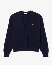 Cardigan aus Baumwolle mit Moosstrick und V-Ausschnitt