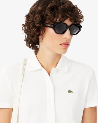 Polokleid aus Stretch-Piqu&eacute; mit Falten