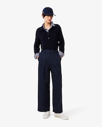 Weite Chinohose aus Stretch-Gabardine