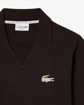 Loungewear-T-Shirt aus Baumwolle mit Waffelstruktur