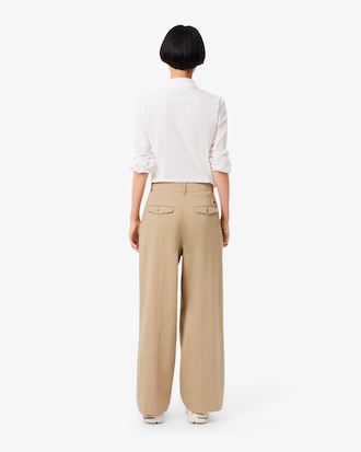 Weite Chinohose aus Stretch-Gabardine