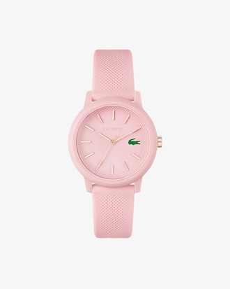 LACOSTE 12.12 Damenuhr mit pinkfarbenem Silikonband