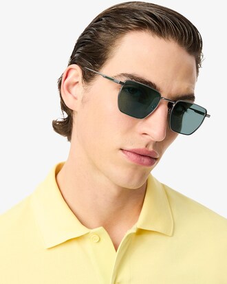 Rechteckige Metall-Sonnenbrille Retro