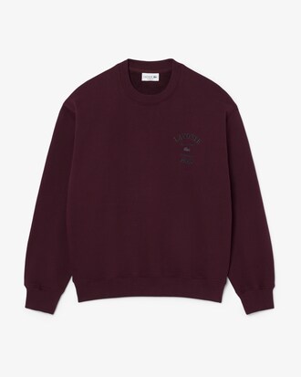 Besticktes Sweatshirt aus Fleece mit Rundhalsausschnitt