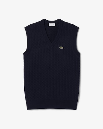 Ärmelloser Pullover aus Baumwollstrick