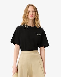 Kurzes, übergroßes T-Shirt aus Baumwolle mit Logo