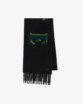 Schal aus Wolljacquard mit Branding