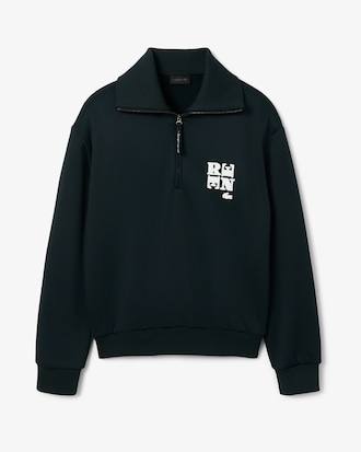Sweatshirt Runway mit hohem Kragen, Reißverschluss und Badge-Akzenten