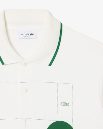 Classic Fit-Polohemd aus Petit Piqu&eacute; mit Grafik-Print