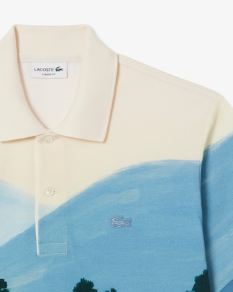Classic Fit-Polohemd aus Mini-Piqué mit Print