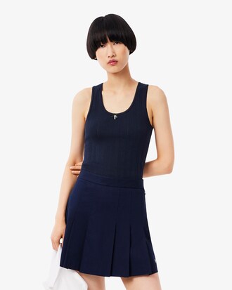 Slim Fit-Tanktop aus Pointelle-Spitze