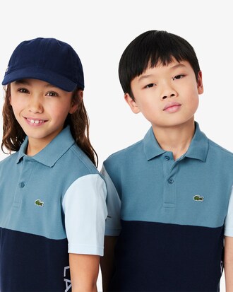 Polohemd aus Petit Piqué mit Colorblock-Design