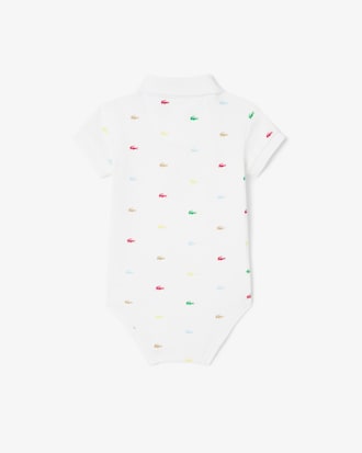 Baby-Body aus Piqué mit Kroko-Print