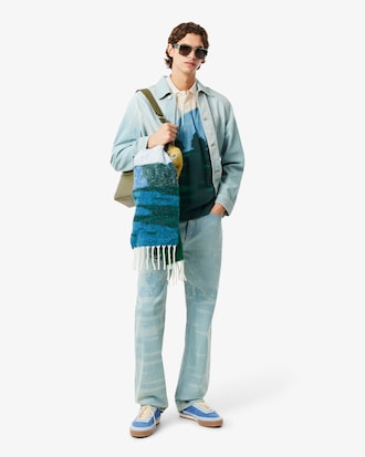 Classic Fit-Polohemd aus Mini-Piqué mit Print