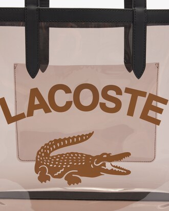 Große transparente Tote Bag Anna mit genarbtem Effekt