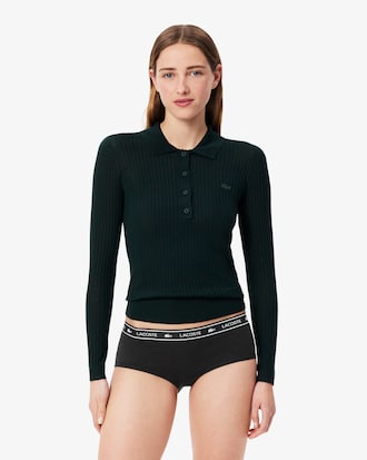 Stretch-Shorty aus Baumwolle mit Logo