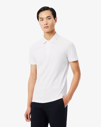 Slim Commuter Fit-Polohemd aus Piqu&eacute; mit Branding aus Jacquard