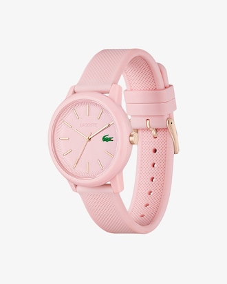 LACOSTE 12.12 Damenuhr mit pinkfarbenem Silikonband