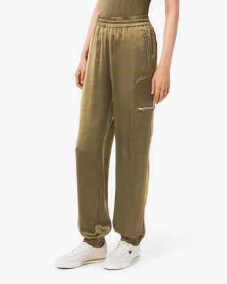 &Uuml;bergro&szlig;e Jogginghose aus Satin