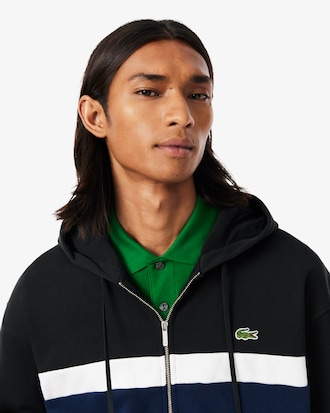 Hoodie mit Rei&szlig;verschluss und Colorblock-Design