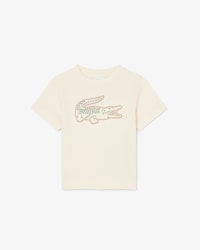 T-Shirt aus Baumwolle mit gesticktem Krokodil