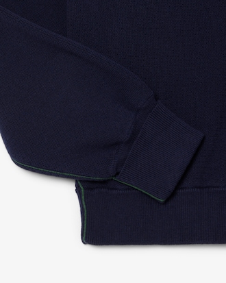 Cardigan aus Baumwolle mit Moosstrick und V-Ausschnitt