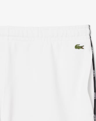 Shorts aus Baumwollfleece mit Logo-Einfassung