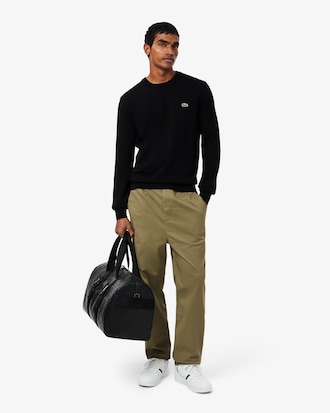 Einfarbiger Pullover aus Baumwolle mit Rundhalsausschnitt