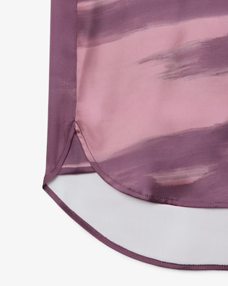 Oversized Hemd aus Satin mit Landschaftsmotiv