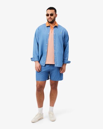 Classic Fit-Polohemd aus kontrastierendem Rippstrick