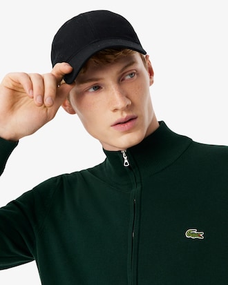 Pullover aus Baumwolle mit Reißverschluss und hohem Kragen