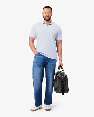 Slim Commuter Fit-Polohemd aus Piqu&eacute; mit Branding aus Jacquard