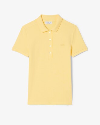 Slim Fit Damen LACOSTE Poloshirt aus Stretch-Baumwoll-Piqu&eacute;