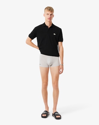 3er-Pack kurze Trunks mit silbernem Bund